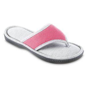 NEW Isotoner Waffle Knit Helena Thong Slippers